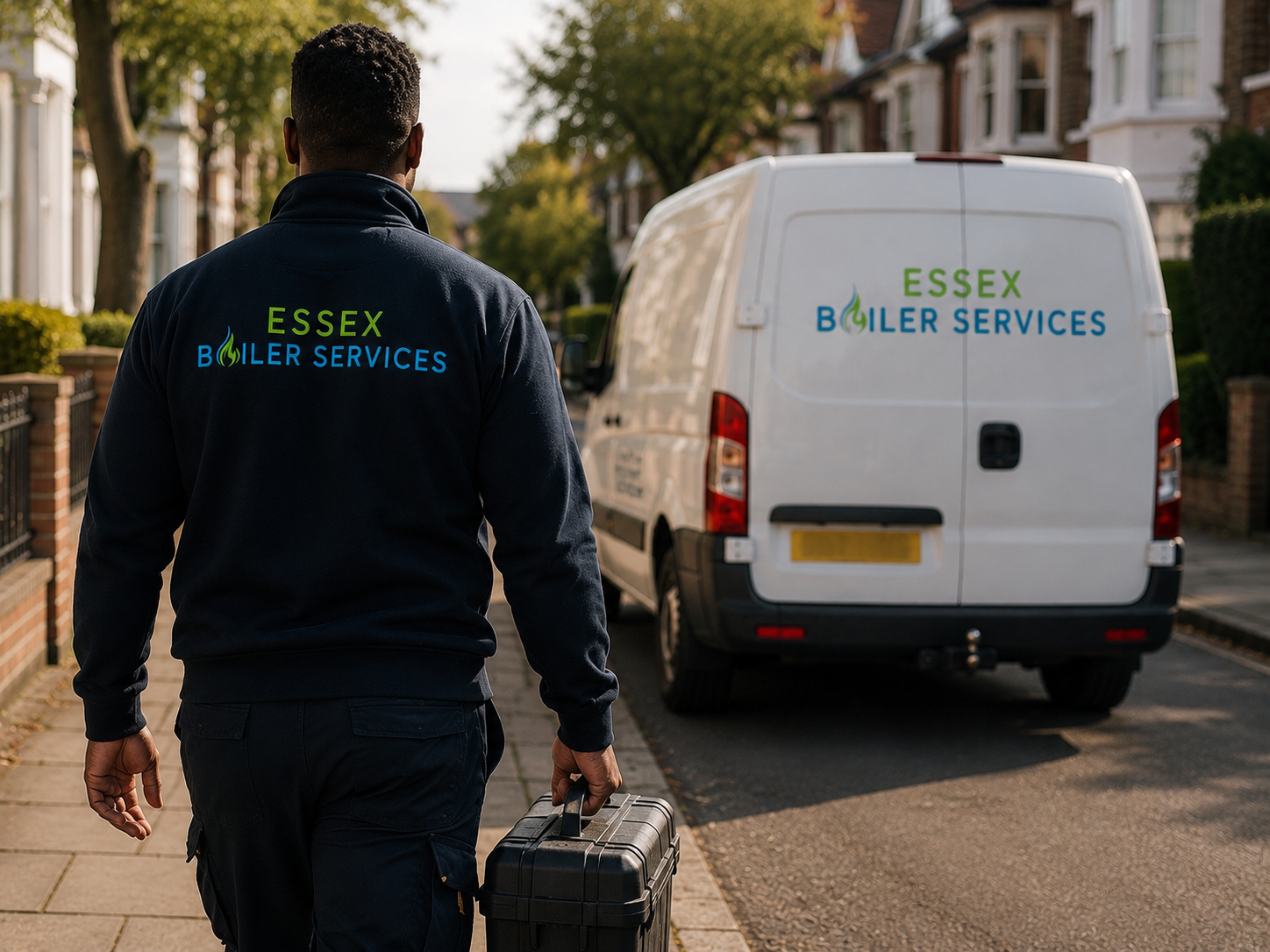 Gas Safe engineer carrying out commercial boiler repairs and commercial boiler installation in Essex — business boiler breakdown response
